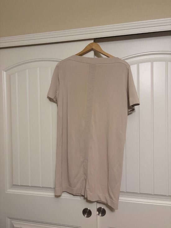 COS Knit Midi Dress US Size Small Tan Beige Short Sleeve Boatneck Neutral Casual - Picture 3 of 3